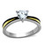 Women's Gold Ion Plated Engagement Ring with Heart Shaped Cubic Zirconia - Size 5 (Pack of 2) - IMAGE 1
