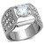 Women's Stainless Steel Pave Ring with Round Cubic Zirconia - Size 10 (Pack of 2) - IMAGE 1