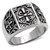 Men's Stainless Steel Cross Shaped Ring With Swirls- Size 11 (Pack of 2) - IMAGE 1