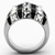 Black Stainless Steel Women's Ring with Top Grade Crystals - Size 8 (Pack of 2) - IMAGE 3