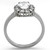 Women's Stainless Steel Halo Engagement Ring with Oval Cubic Zirconia - Size 7 (Pack of 2) - IMAGE 3