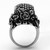 Unisex Stainless Steel Skull Ring with Black Diamond Crystal - Size 9 (Pack of 2) - IMAGE 4