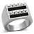 Stainless Steel Men's Ring with Crystals Black Epoxy - Size 9 - IMAGE 1