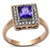 Women's Rose Gold Ion Plated Stainless Steel Engagement Ring with Tanzanite CZ - Size 9 (Pack of 2) - IMAGE 1