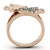 Women's Two Tone Rose Gold Ion Plated Ring with Crystal Black Diamond - Size 9 (Pack of 2) - IMAGE 3