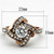 Women's Two Tone Rose Gold Ion Plated Engagement Ring with CZ Stones - Size 5 - IMAGE 2