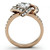 Women's Two Tone Rose Gold Ion Plated Engagement Ring with CZ Stones - Size 8 - IMAGE 3