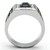 Men's Stainless Steel Ion Plated Ring with Top Grade Crystal Montana - Size 13 - IMAGE 3