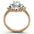 Women's Two Tone Rose Gold Ion Plated Engagement Ring with Round CZ Stones - Size 10 (Pack of 2) - IMAGE 3