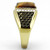Gold Ion Plated Stainless Steel Men's Ring with Synthetic Topaz Tiger Eye - Size 11 - IMAGE 4