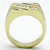 Men's Gold Ion Plated Stainless Steel Ring with Round Shaped Crystals - Size 13 - IMAGE 3