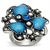 Women's Stainless Steel Ring with Synthetic Stone Sea Blue - Size 8 - IMAGE 1