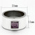Women's Stainless Steel Ring with Synthetic Glass Amethyst - Size 5 (Pack of 2) - IMAGE 2