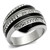Women's Stainless Steel Ring with Crystals - Size 9 - IMAGE 1