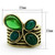 Women's Gold Ion Plated Stainless Steel Ring with Synthetic Glass Emerald - Size 8 - IMAGE 2