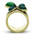 Women's Gold Ion Plated Stainless Steel Ring with Synthetic Glass Emerald - Size 8 - IMAGE 3