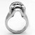Women's Stainless Steel Ring with Top Grade Crystal Black Diamond - Size 5 (Pack of 2) - IMAGE 3