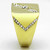 Men's Ion Plated Gold Stainless Steel Ring with Round Top Grade Crystals - Size 8 - IMAGE 4