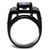Unisex Stainless Steel Ring with Amethyst Cubic Zirconia Stones - Size 11 (Pack of 2) - IMAGE 3
