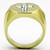 Men's Two Tone Ion Plated Gold Stainless Steel Ring with Top Grade Crystals - Size 12 (Pack of 2) - IMAGE 3