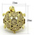 Women's Gold Ion Plated Stainless Steel Ring with Citrine Yellow Crystals - Size 9 - IMAGE 2
