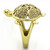Women's Gold Ion Plated Stainless Steel Ring with Citrine Yellow Crystals - Size 9 - IMAGE 4