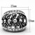 Women's Stainless Steel Leaf Design Ring with Round Crystals - Size 5 - IMAGE 2