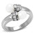 Women's Stainless Steel Ring with Milky White Cubic Zirconia - Size 7 - IMAGE 1