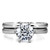 Women's Stainless Steel Solitaire Wedding Ring with Cubic Zirconia - Size 6 (Pack of 2) - IMAGE 3