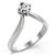 Stainless Steel Solitaire Engagement Women's Ring with Cubic Zirconia Stone - Size 5 (Pack of 2) - IMAGE 1