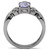 Women's Stainless Steel Solitaire Ring with Cubic Zirconia Light Amethyst - Size 8 (Pack of 2) - IMAGE 4