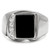 Men's Stainless Steel Ring with Oblong Semi Precious Black Jet Agate - Size 11 (Pack of 2) - IMAGE 3