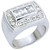 Men's Rhodium Plated 925 Sterling Silver Ring with AAA Grade Cubic Zirconia - Size 12 - IMAGE 1