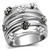 Women's Stainless Steel Ring with Clear and Jet Black Epoxy - Size 5 (Pack of 2) - IMAGE 1