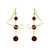 Women's Gold Plated Sterling Silver Earrings with Ruby Cubic Zirconia (Pack of 2) - IMAGE 1