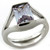 Rhodium Plated Sterling Silver Women's Ring with CZ Amethyst - Size 6 - IMAGE 1
