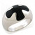 Cross Design Women's Ring with Jet Black Epoxy - Size 5 - IMAGE 1