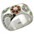 Women's Sterling Silver Ring with Round Shaped Multi Color Crystals - Size 8 - IMAGE 1