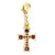 Women's Gold Finish Brass Cross Pendant with Top Grade Crystal Amethyst (Pack of 3) - IMAGE 1