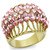 Women's Ion Plated Gold Finish Ring with Rose Top Grade Crystals - Size 6 - IMAGE 1