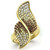 Women's Gold Ion Plated Ring with Top Grade Crystals Multi Color - Size 9 (Pack of 2) - IMAGE 1