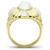 Women's Gold Ion Plated Ring with Synthetic Cat Eye Stones White - Size 7 (Pack of 2) - IMAGE 3