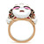 Women's Rose Gold Ion Plated Mask Shaped Ring with Top Grade Crystals - Size 7 - IMAGE 2
