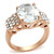Women's Rose Gold Ion Plated Ring with Oval Shaped AAA Grade CZ - Size 9 (Pack of 2) - IMAGE 1