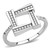 Stainless Steel Pave Women's Ring with Cubic Zirconia - Size 6 (Pack of 2) - IMAGE 1