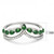 Women's Stainless Steel Engagement Ring with Emerald Synthetic Glass Stones - Size 5 (Pack of 2) - IMAGE 2