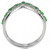 Women's Stainless Steel Engagement Ring with Emerald Synthetic Glass Stones - Size 5 (Pack of 2) - IMAGE 3