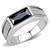 Men's Stainless Steel Ring with AAA Grade CZ Black Diamond - Size 8 - IMAGE 1