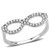 Women's Stainless Steel Infinity Design Ring with AAA Grade Cubic Zirconia - Size 5 (Pack of 2) - IMAGE 1