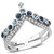 Women's Princess Crown Stainless Steel Ring with Blue Top Grade Crystals - Size 7 (Pack of 2) - IMAGE 1